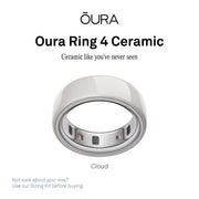 Oura Ring 4 Ceramic Health & Fitness Tracker Smart Ring, Cloud